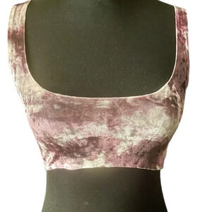 Women’s Velvet Purple crop top Galaxy Print XS Small
